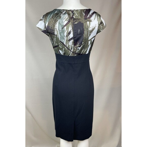 Ann Taylor Sheath Dress Size 8 Empire Waistline Camouflage Pleated Dark Academia - Picture 16 of 16
